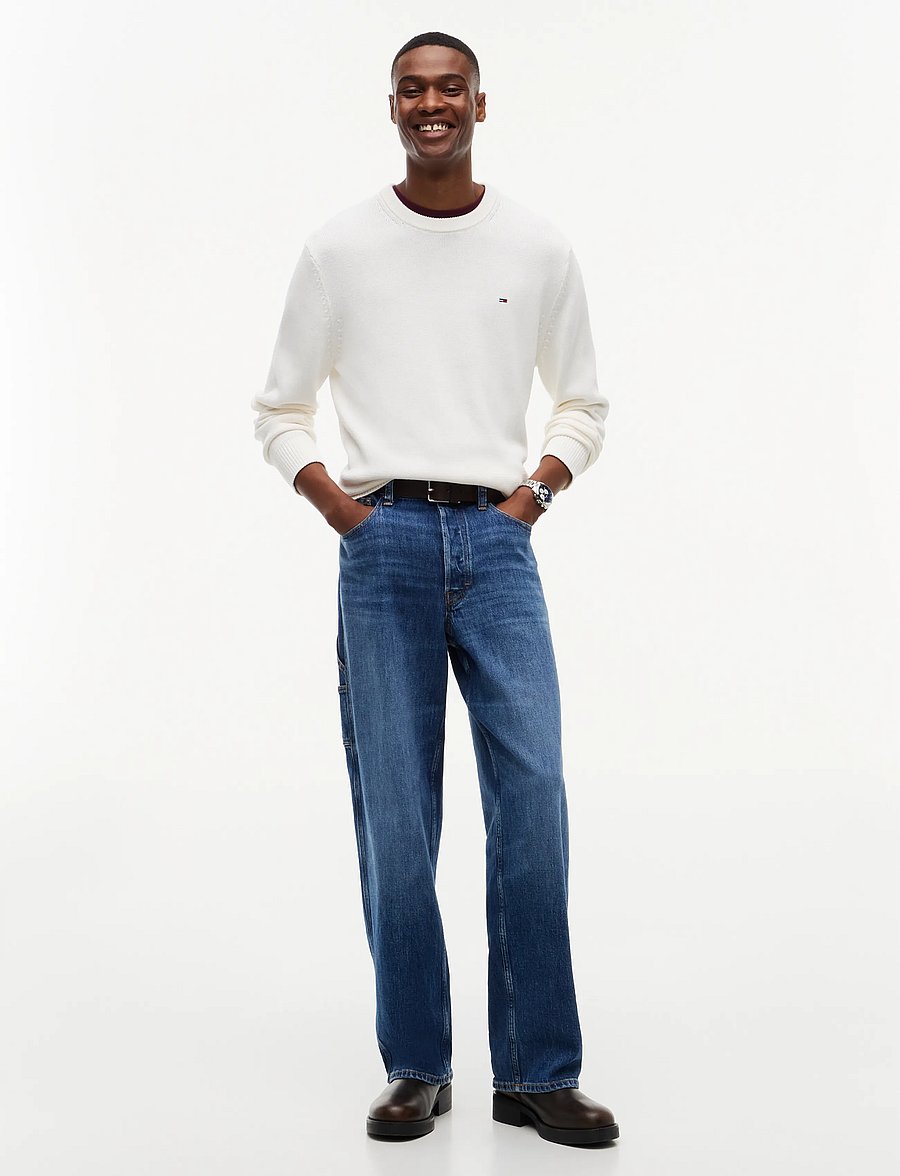 Tommy Jeans - TJM SLIM ESS SWEATER EXT - rund hals - off white - 4