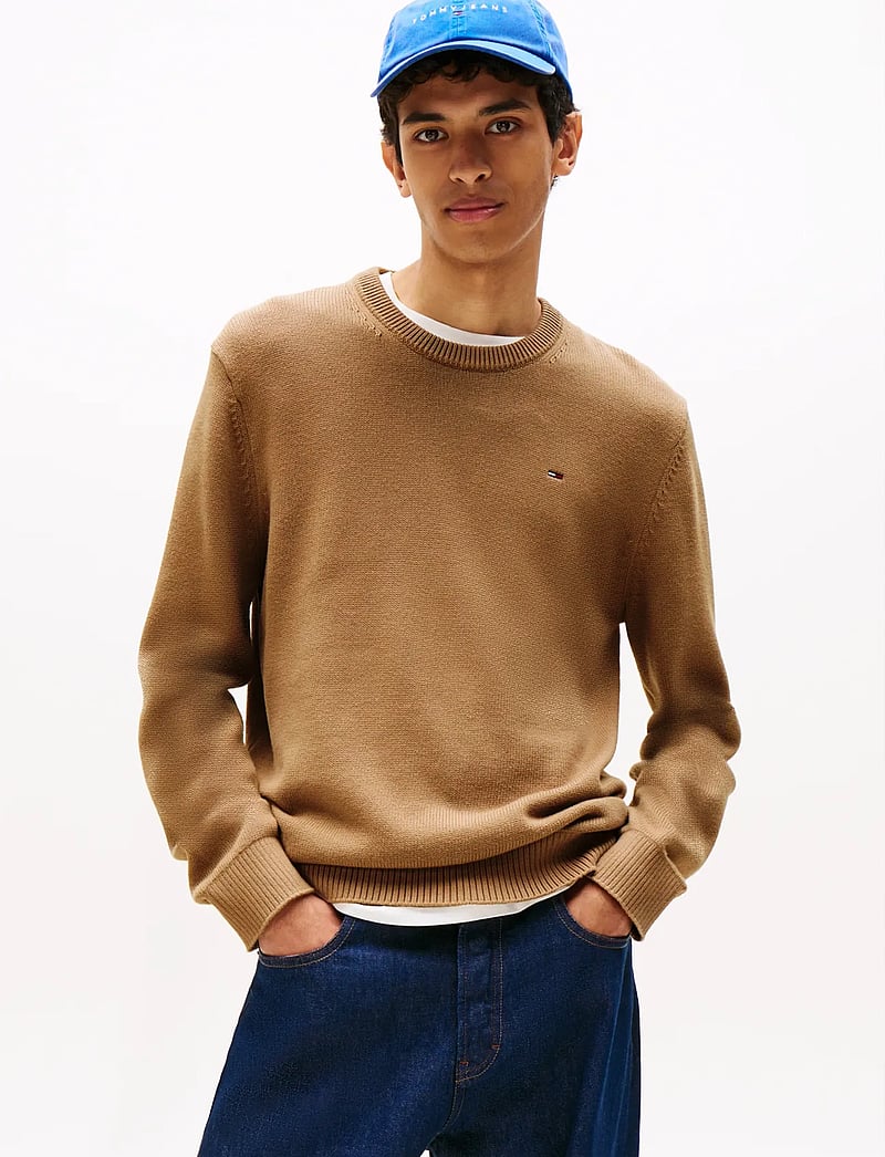 Tommy Jeans - TJM SLIM ESS SWEATER EXT - round necks - pecan nut - 0