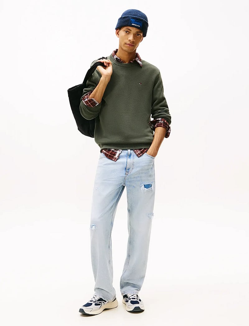 Tommy Jeans - TJM SLIM ESS SWEATER EXT - rund hals - pewter green - 3