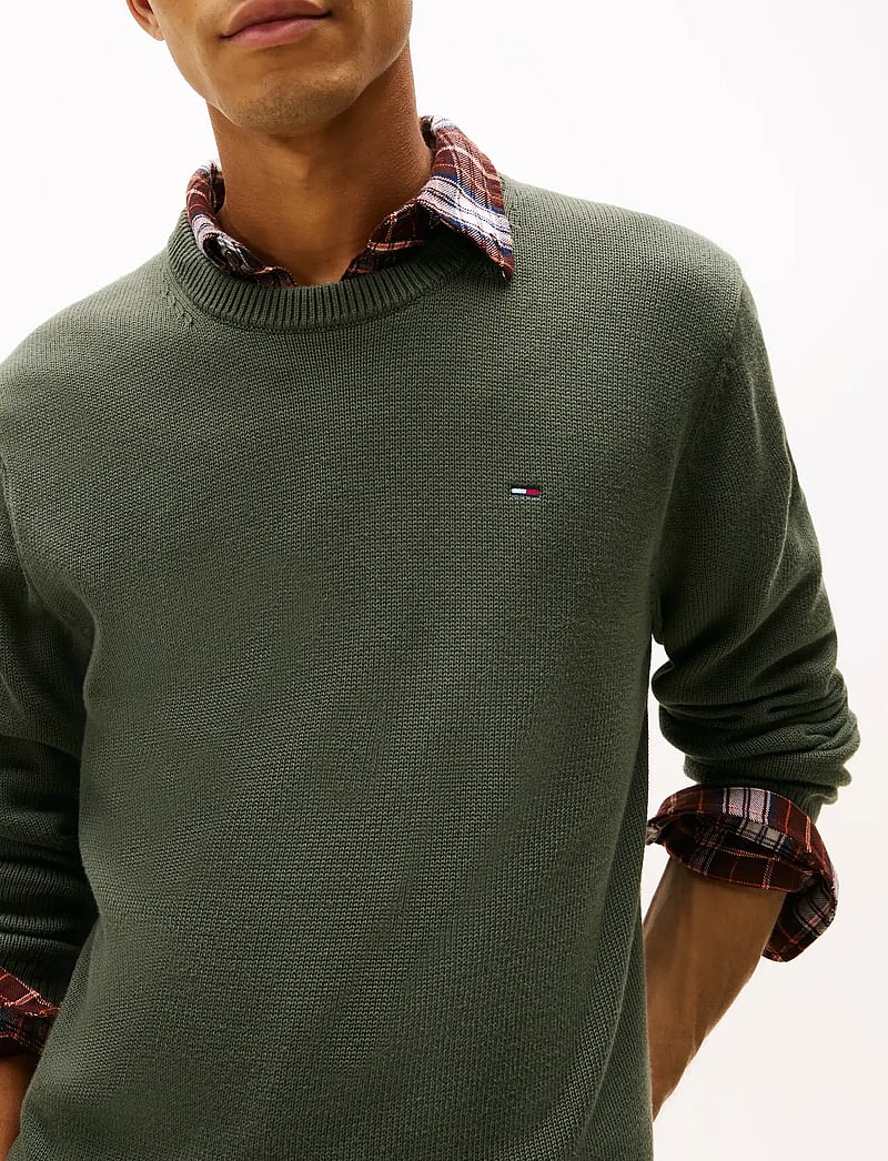 Tommy Jeans - TJM SLIM ESS SWEATER EXT - rund hals - pewter green - 5