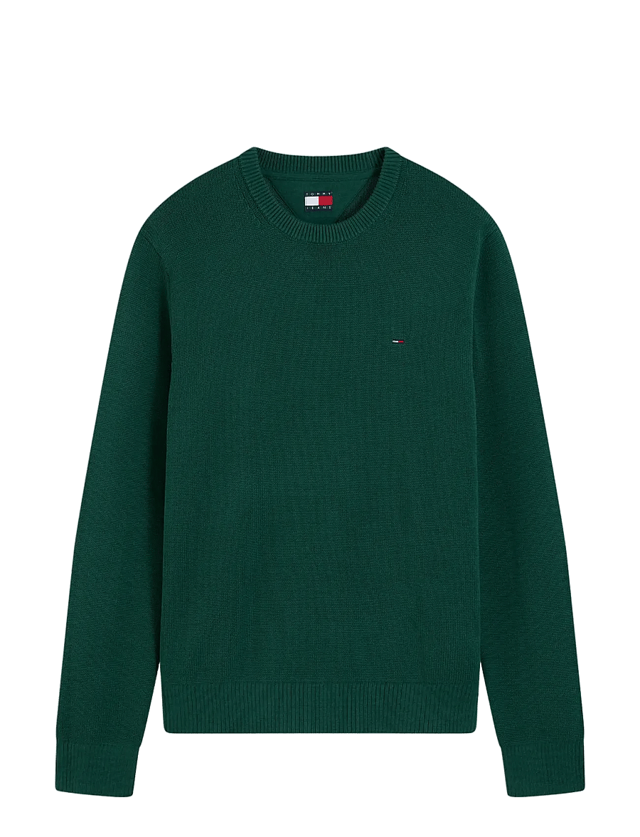 Tommy Jeans - TJM SLIM ESS SWEATER EXT - Ümara kaelusega - velvet green - 1