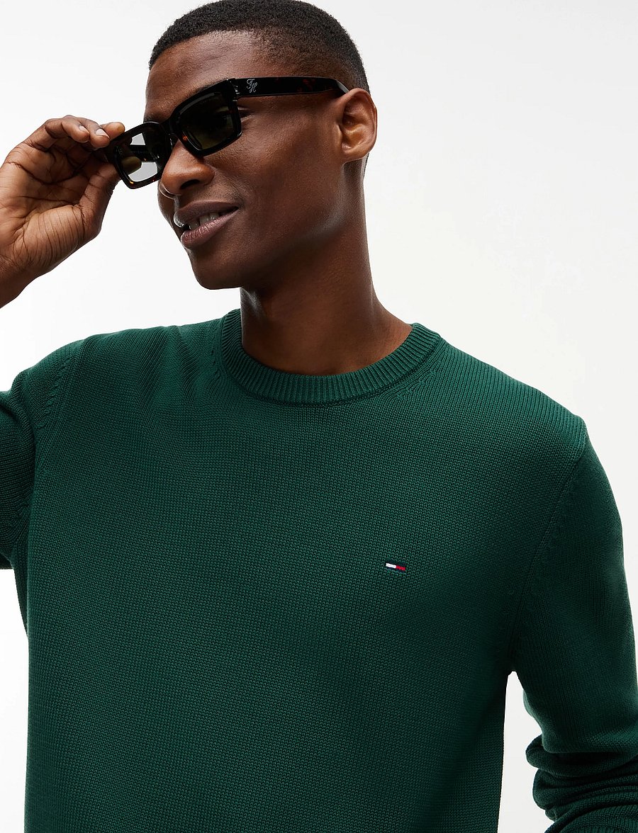 Tommy Jeans - TJM SLIM ESS SWEATER EXT - Ümara kaelusega - velvet green - 3