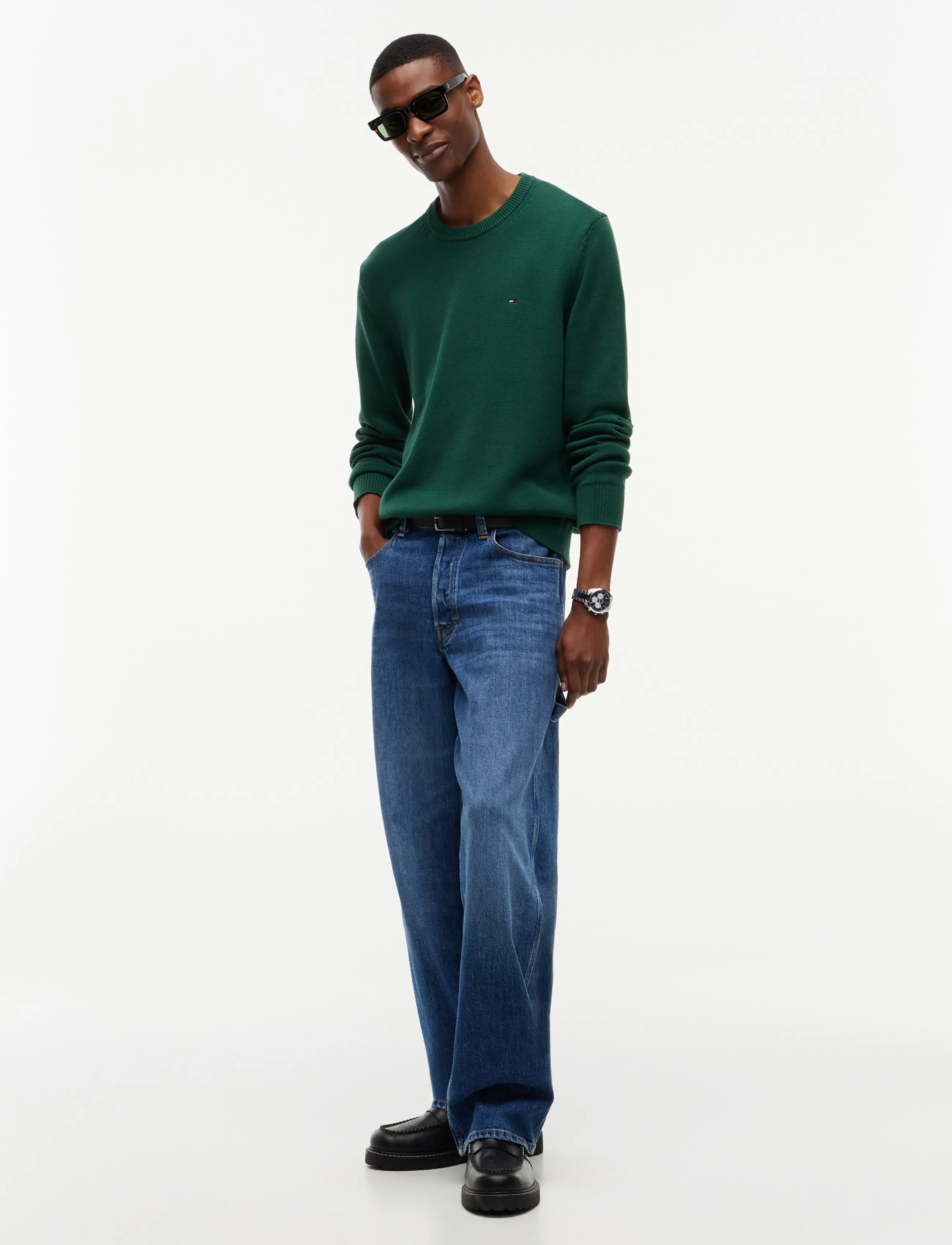 Tommy Jeans - TJM SLIM ESS SWEATER EXT - Ümara kaelusega - velvet green - 4