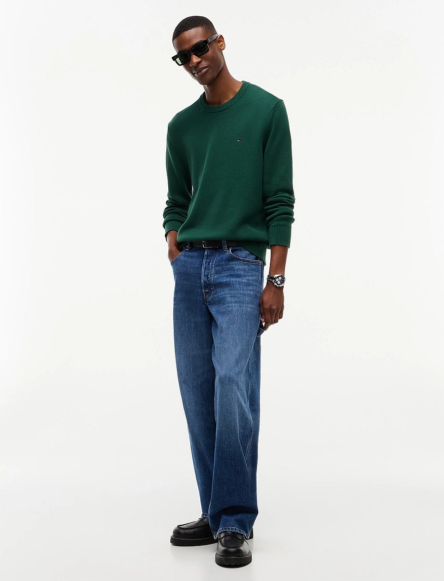Tommy Jeans - TJM SLIM ESS SWEATER EXT - Ümara kaelusega - velvet green - 4