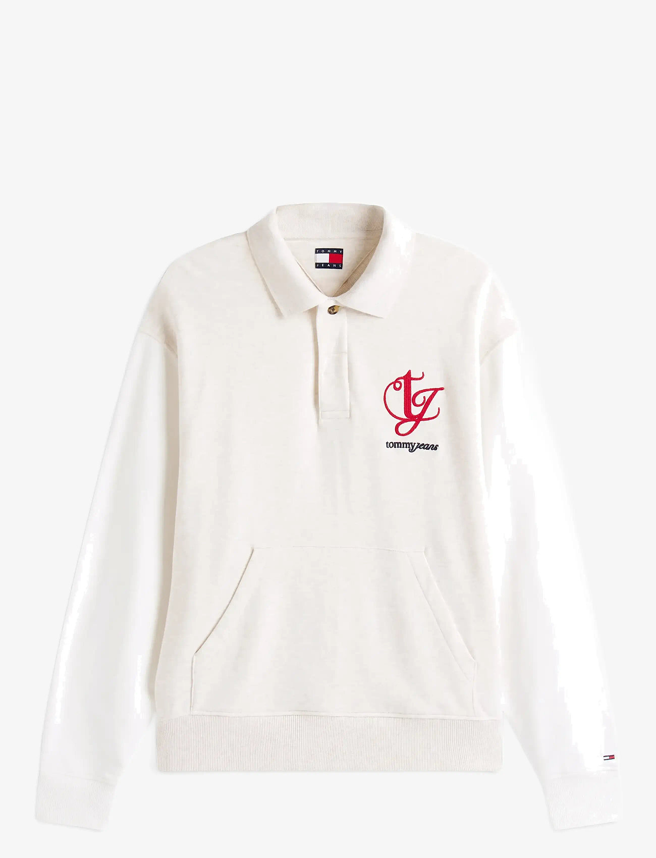Tommy Jeans - TJM RLX COLORBLOCK MONO RUGBY - sweatshirts - oat marl htr - 0
