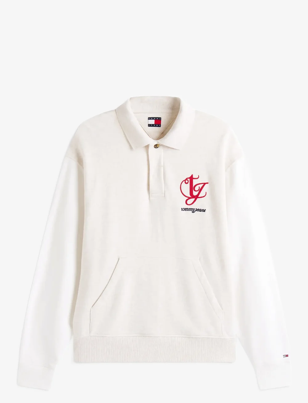 Tommy Jeans - TJM RLX COLORBLOCK MONO RUGBY - swetry - oat marl htr - 1