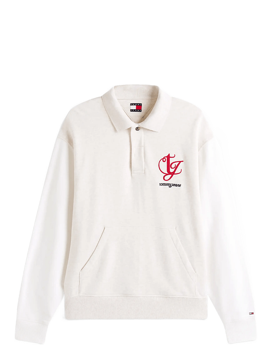 Tommy Jeans - TJM RLX COLORBLOCK MONO RUGBY - pirkt pēc stila - oat marl htr - 1
