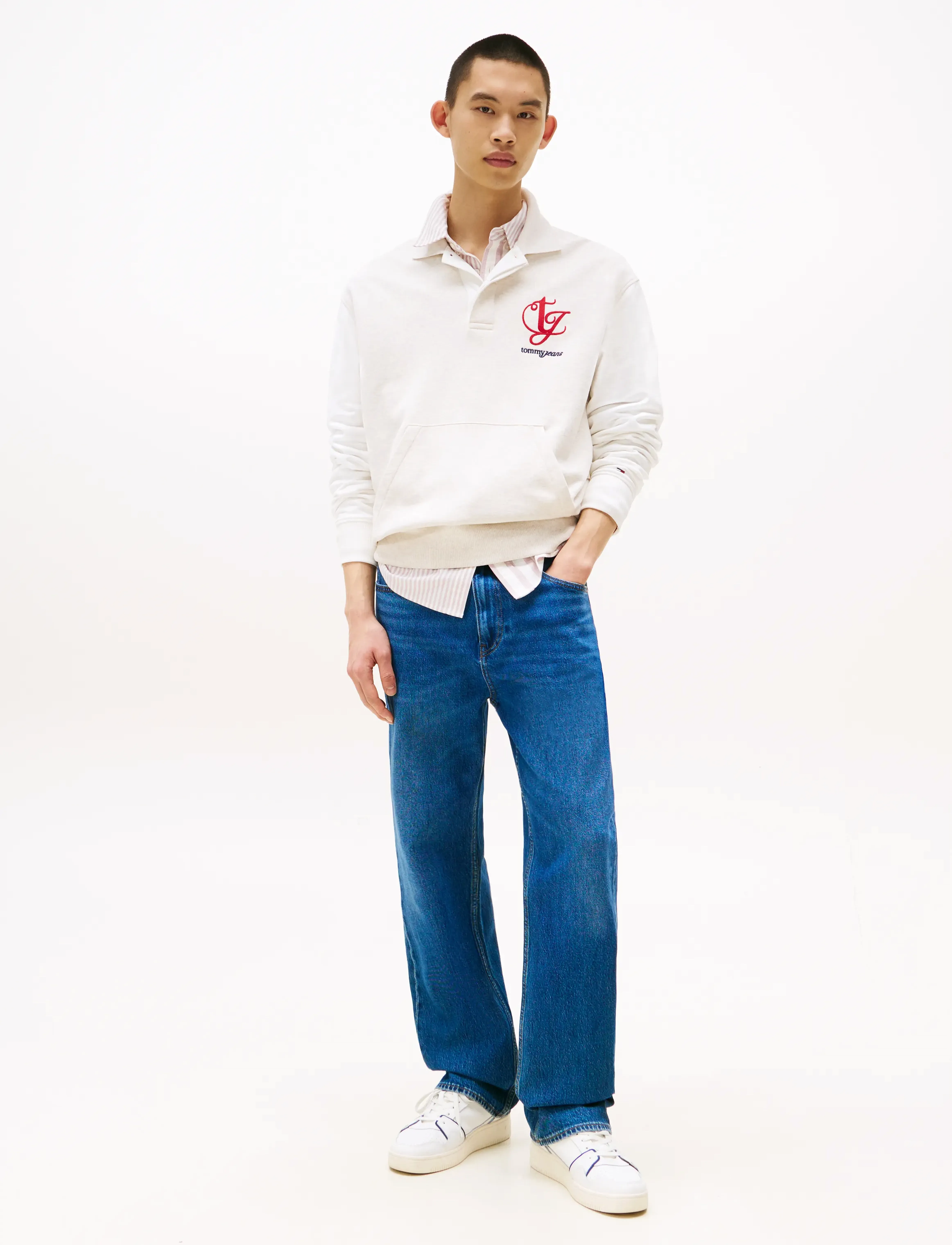 Tommy Jeans - TJM RLX COLORBLOCK MONO RUGBY - nach stil kaufen - oat marl htr - 2