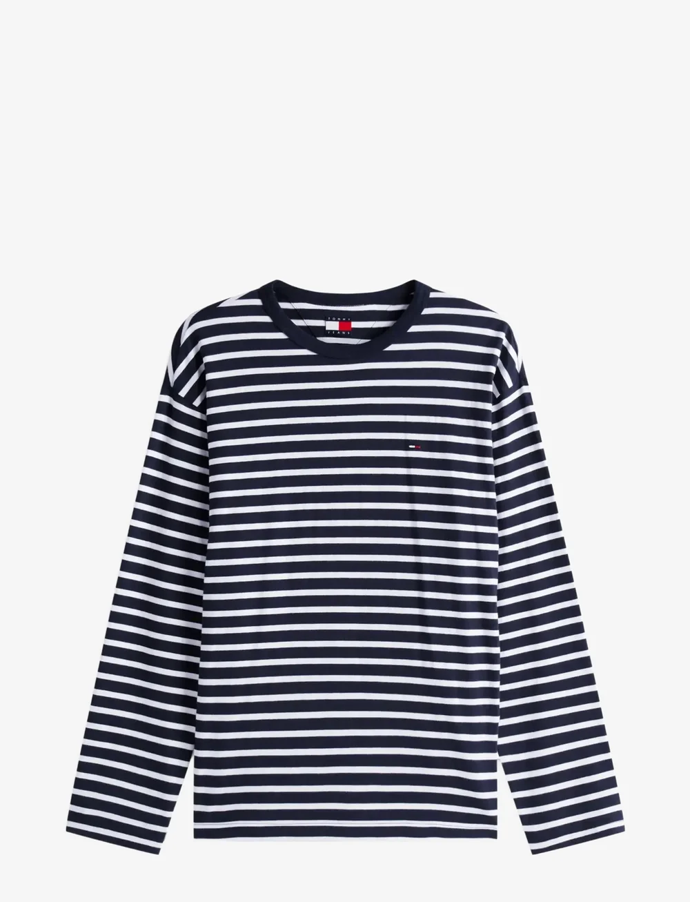 Tommy Jeans - TJM REG SFLAG BRETON STRIPE LS - langærmede t-shirts - dark night navy stripe - 1