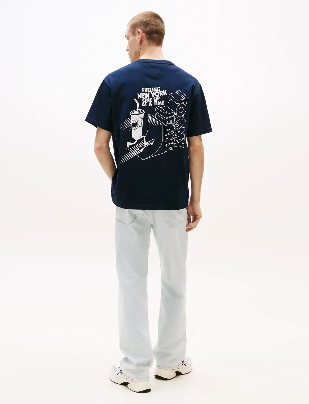 Tommy Jeans - TJM RLX SKATER BACK GRAPHIC TEE - kortærmede t-shirts - dark night navy - 4