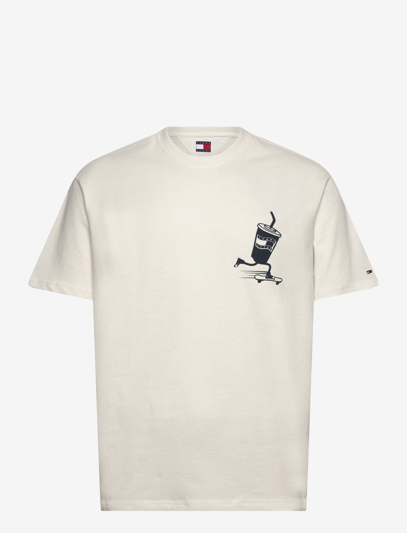 Tommy Jeans - TJM RLX SKATER BACK GRAPHIC TEE - kortärmade t-shirts - ecru - 1