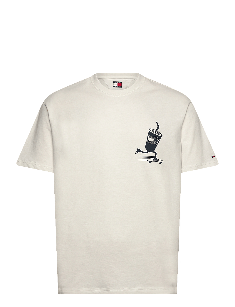Tommy Jeans - TJM RLX SKATER BACK GRAPHIC TEE - kortärmade t-shirts - ecru - 1