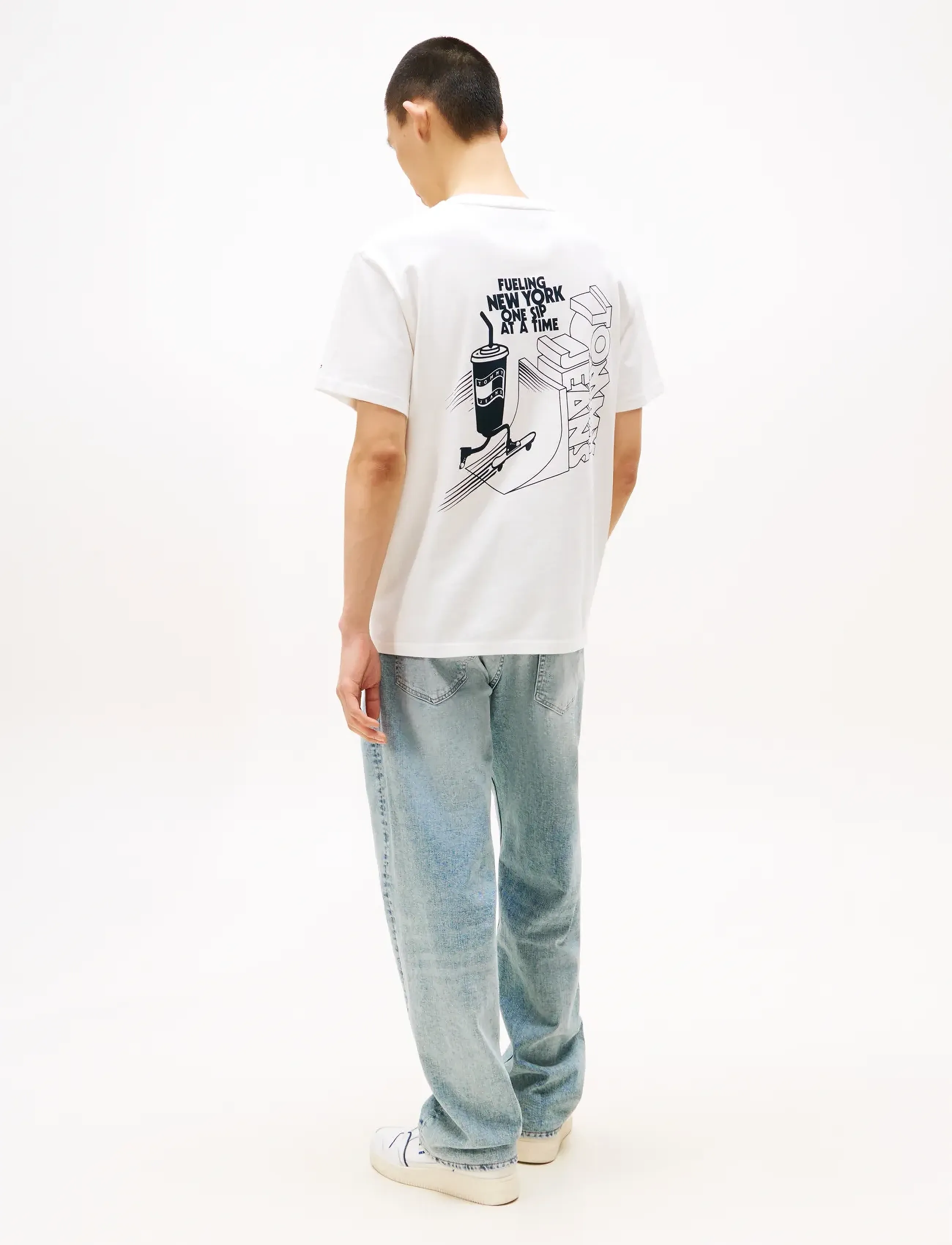 Tommy Jeans - TJM RLX SKATER BACK GRAPHIC TEE - ecru - 3