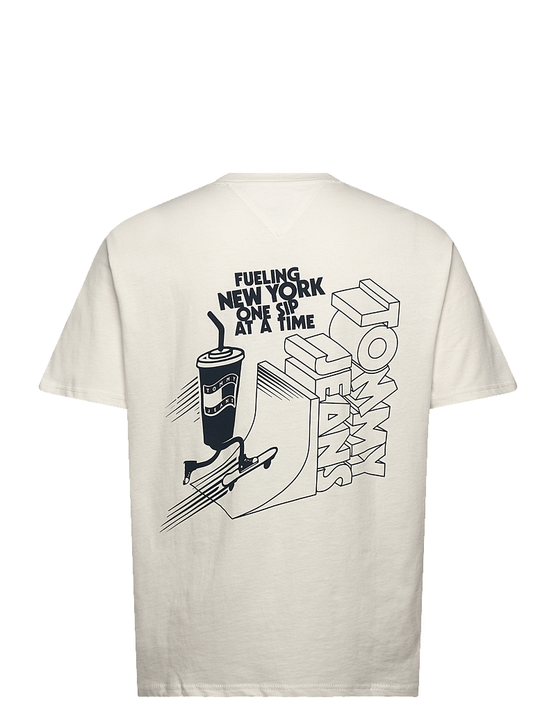 Tommy Jeans - TJM RLX SKATER BACK GRAPHIC TEE - kortärmade t-shirts - ecru - 4