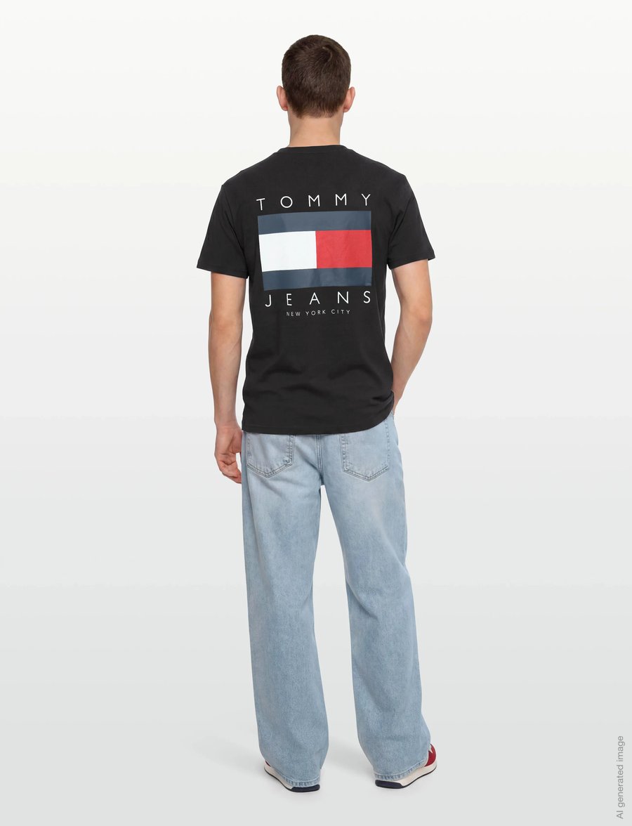 Tommy Jeans - TJM REG FLAG GRAPH BCKPRNT T EXT - t-krekli ar īsām piedurknēm - black - 4