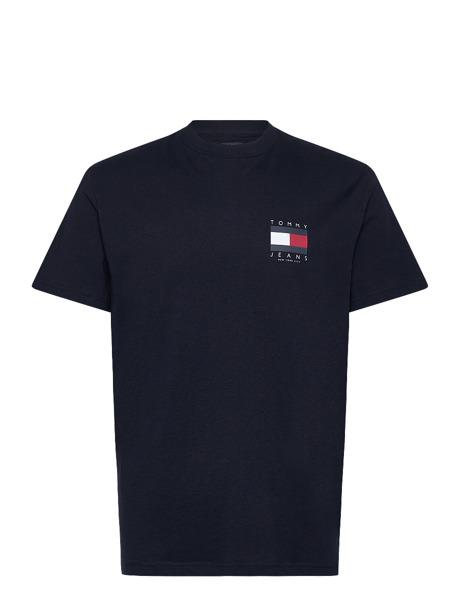 Tommy Jeans - TJM REG FLAG GRAPH BCKPRNT T EXT - kurzärmelige t-shirts - dark night navy - 1