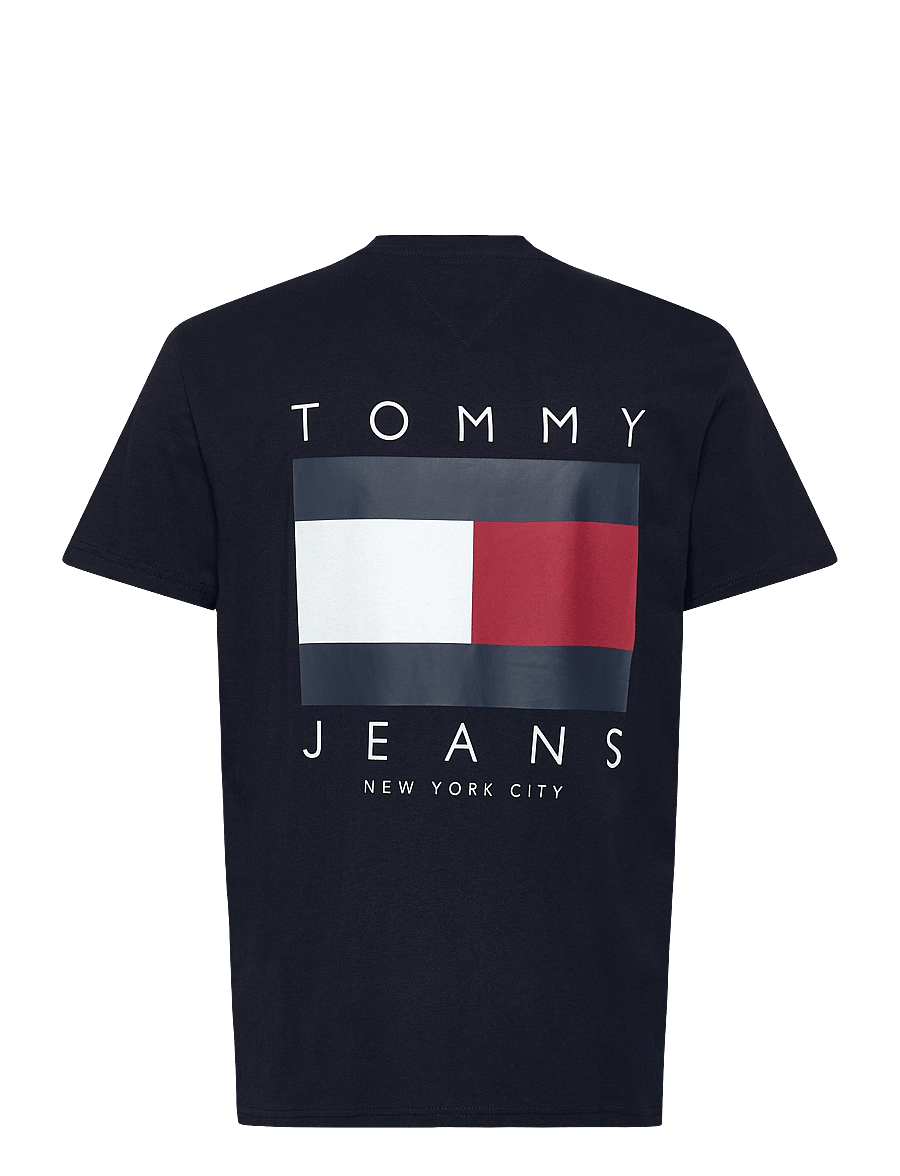 Tommy Jeans - TJM REG FLAG GRAPH BCKPRNT T EXT - kurzärmelige t-shirts - dark night navy - 4
