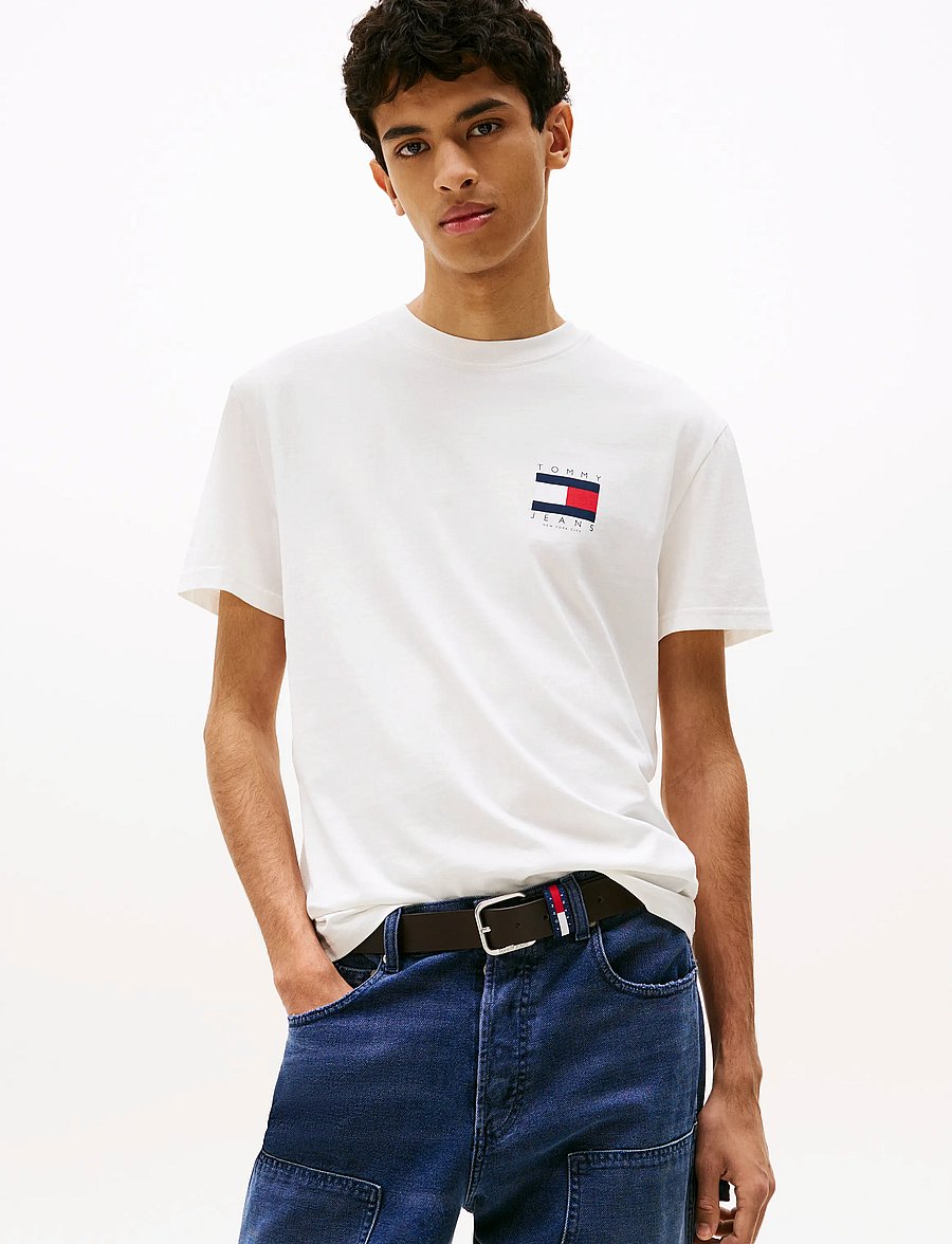 Tommy Jeans - TJM REG FLAG GRAPH BCKPRNT T EXT - ecru - 0