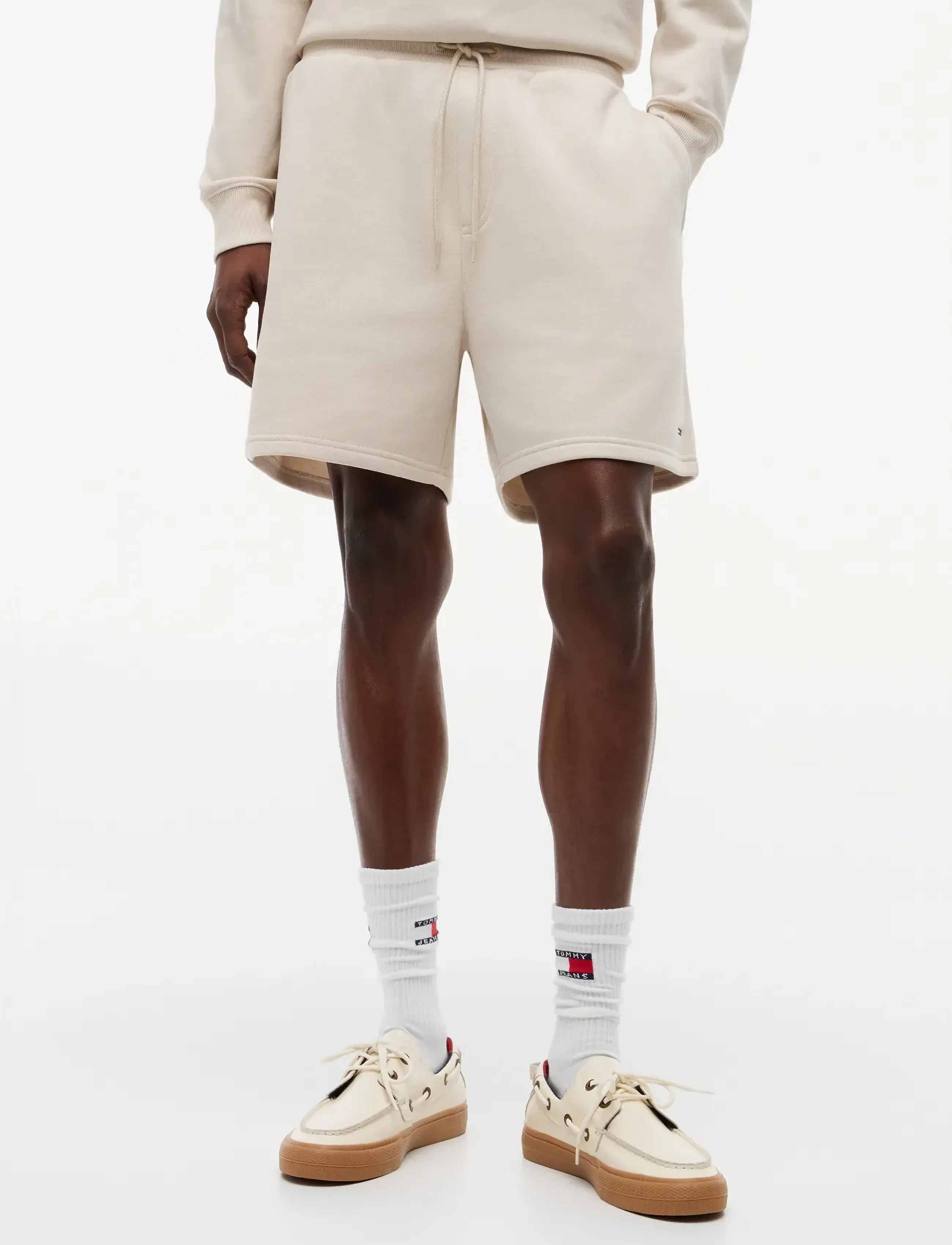 Tommy Jeans Tjm S Flag Beach Short Ext, L, Beige, Sport Shorts > Sport Training Shorts, Herre