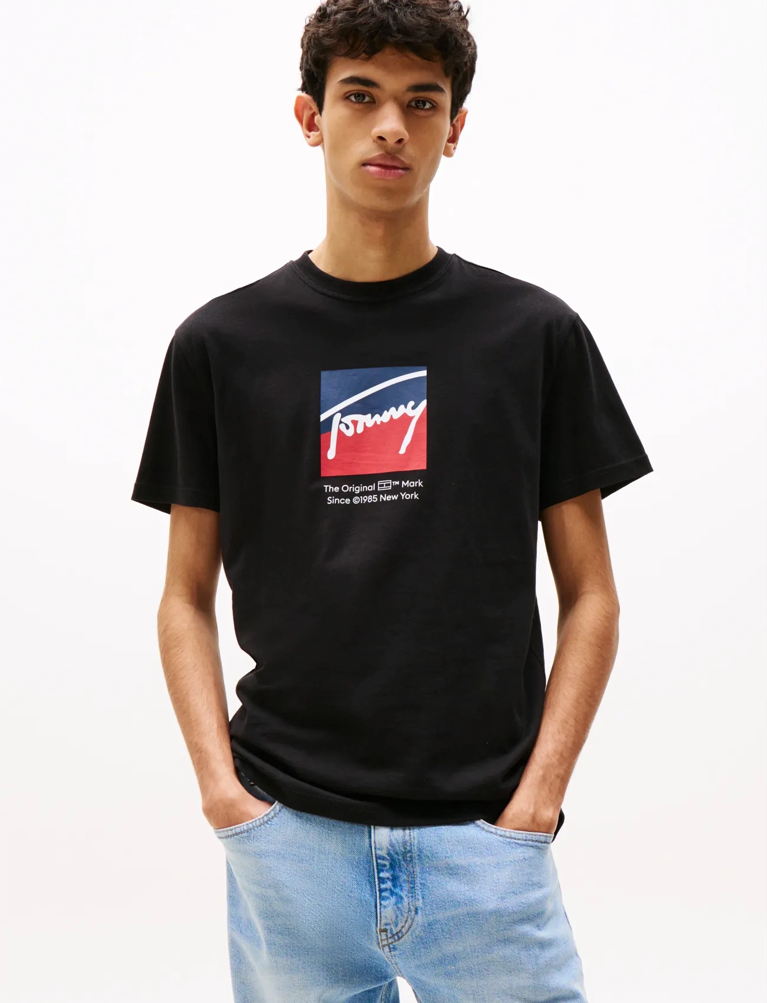 Tommy Jeans TJM REG RWB DNA TEE - Tommy Hilfiger - BLACK / black