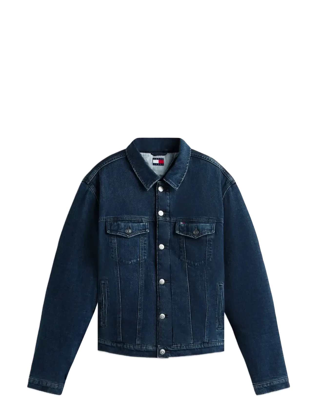 Tommy Jeans RYAN RGLR TEDDY TRCKR EXT DI6166 - Denim Jackets - DENIM BLUE BLACK / blue
