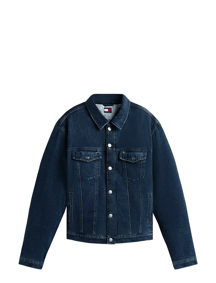 Tommy Jeans - RYAN RGLR TEDDY TRCKR EXT DI6166 - vuorittomat farkkutakit - denim blue black - 1