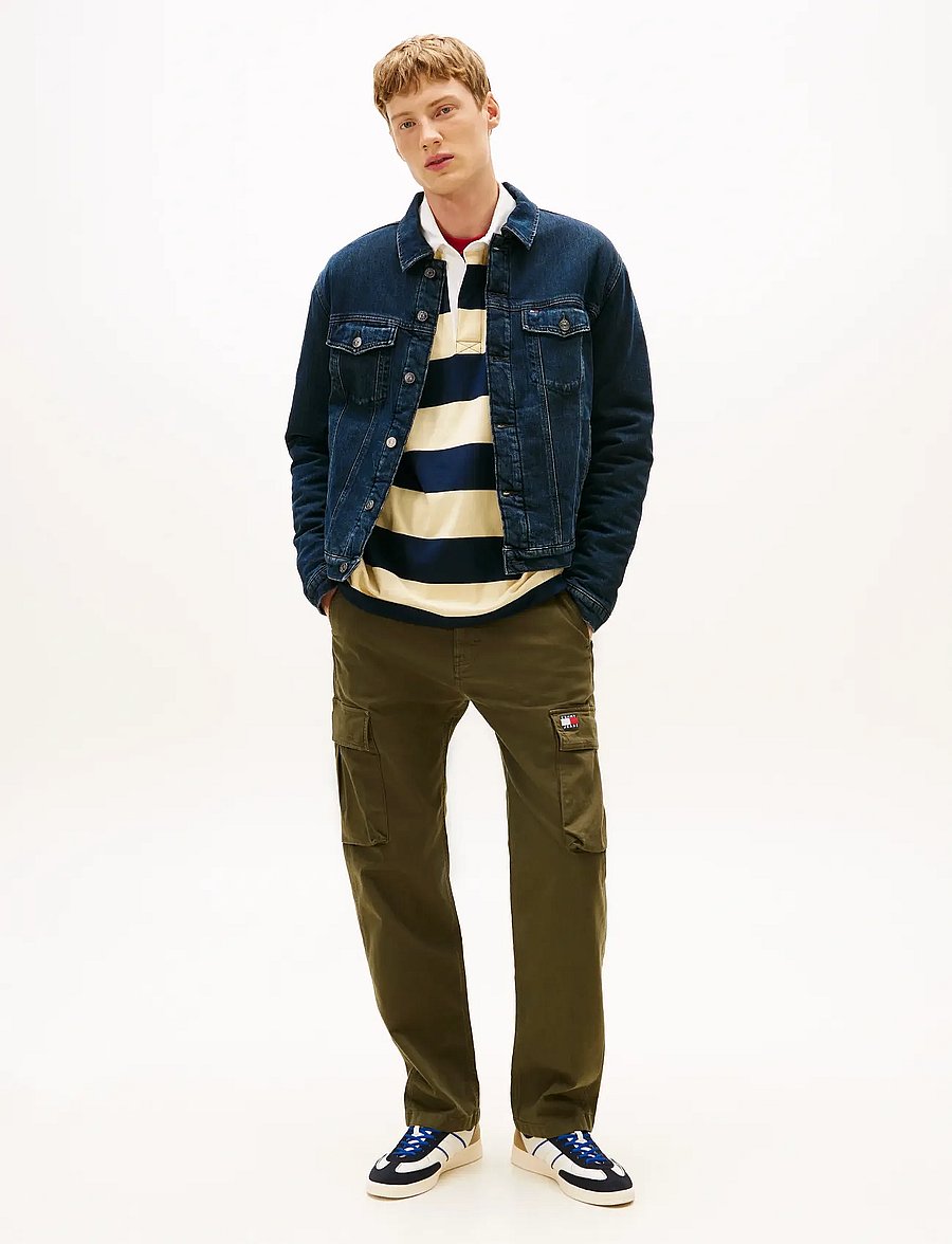 Tommy Jeans - RYAN RGLR TEDDY TRCKR EXT DI6166 - vuorittomat farkkutakit - denim blue black - 2