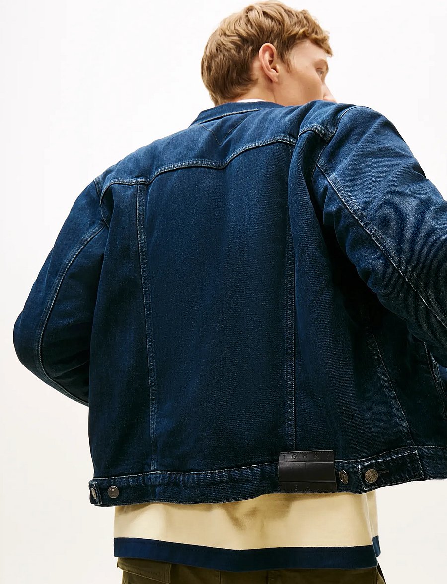 Tommy Jeans - RYAN RGLR TEDDY TRCKR EXT DI6166 - vuorittomat farkkutakit - denim blue black - 4