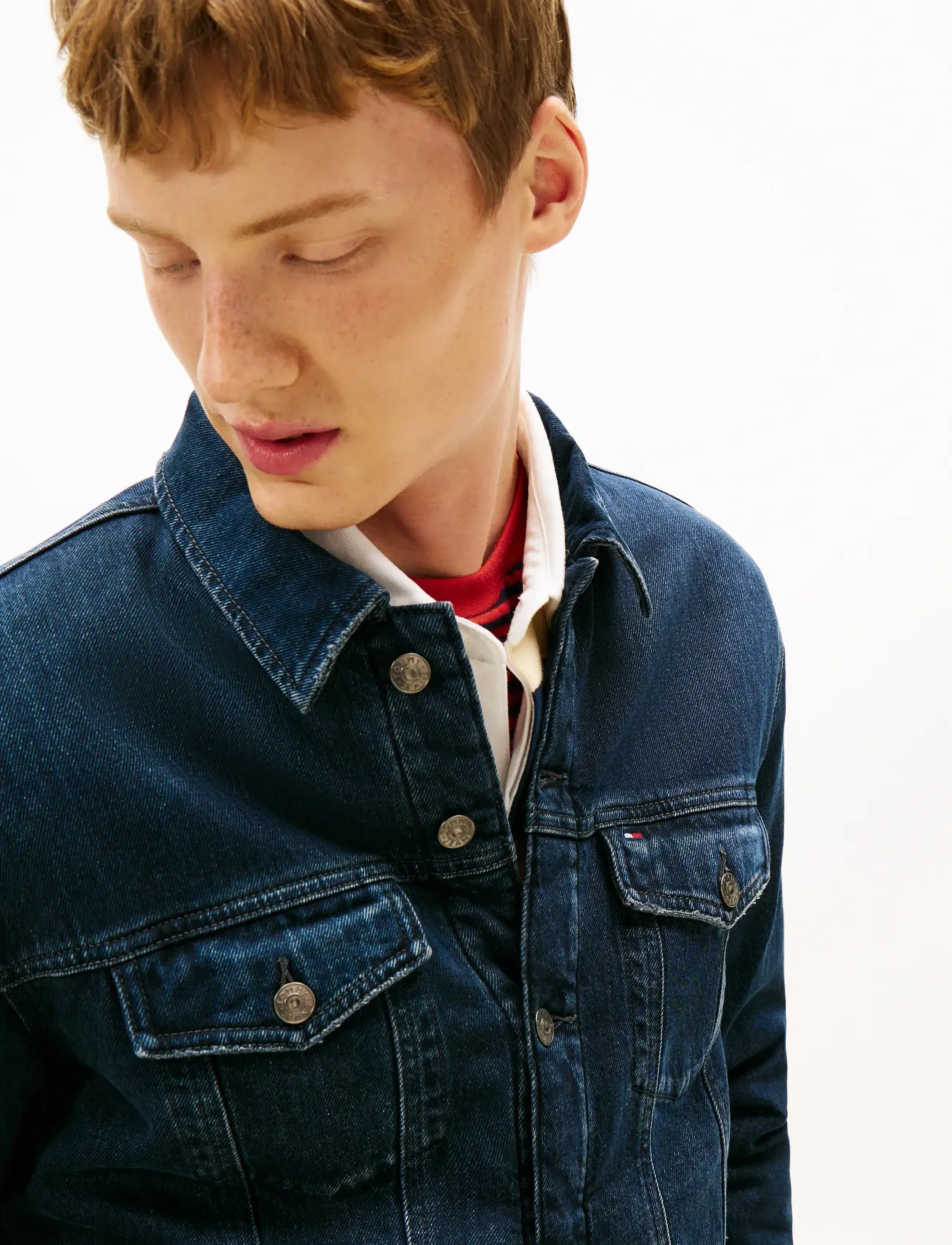 Tommy Jeans - RYAN RGLR TEDDY TRCKR EXT DI6166 - džinsinės striukės be pamušalo - denim blue black - 5