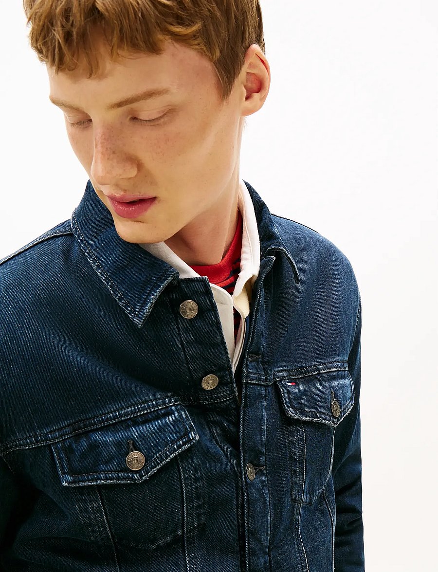 Tommy Jeans - RYAN RGLR TEDDY TRCKR EXT DI6166 - vuorittomat farkkutakit - denim blue black - 5