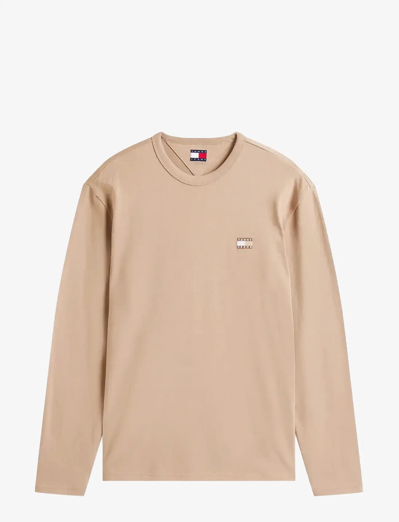 Tommy Jeans - TJM REG BADGE TEE LS - langærmede t-shirts - coastal taupe tonal - 1