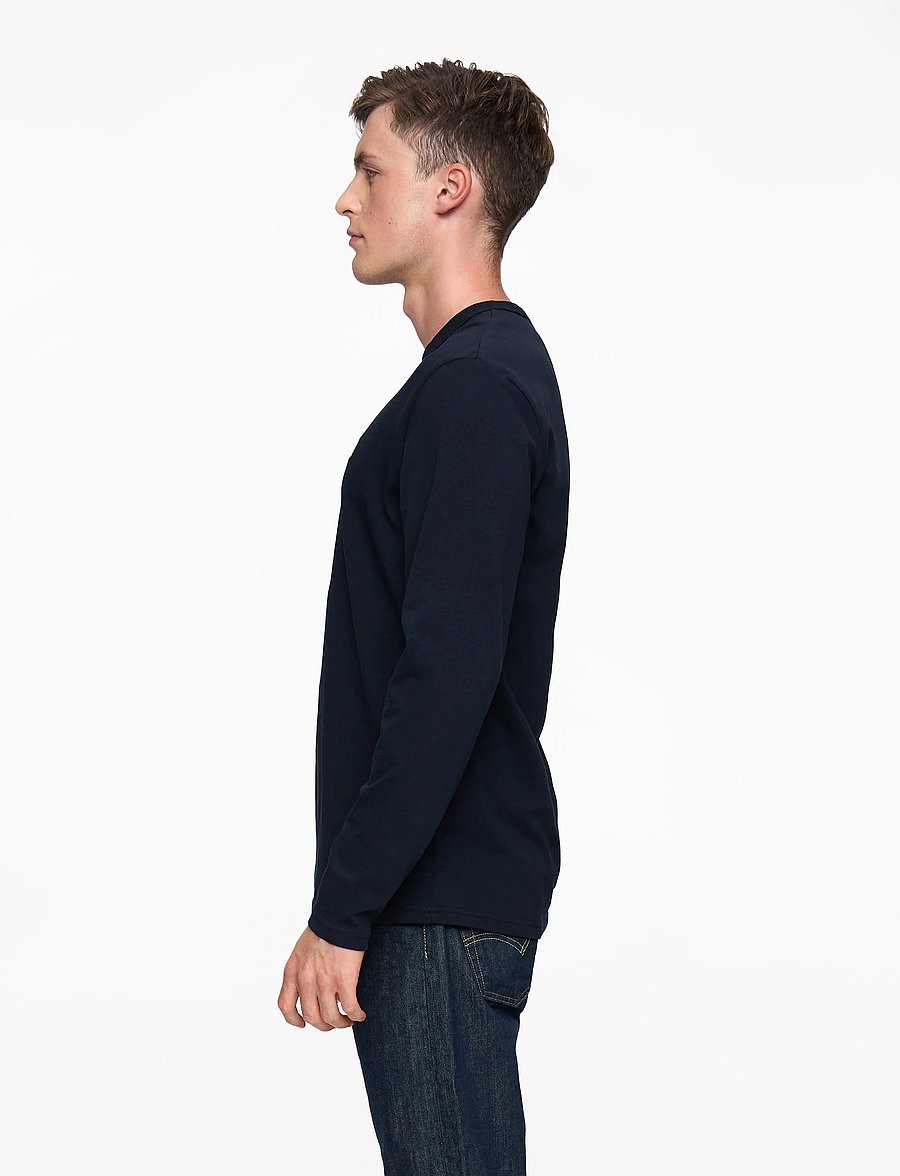 Tommy Jeans - TJM REG BADGE TEE LS - långärmade t-shirts - dark night navy - 3