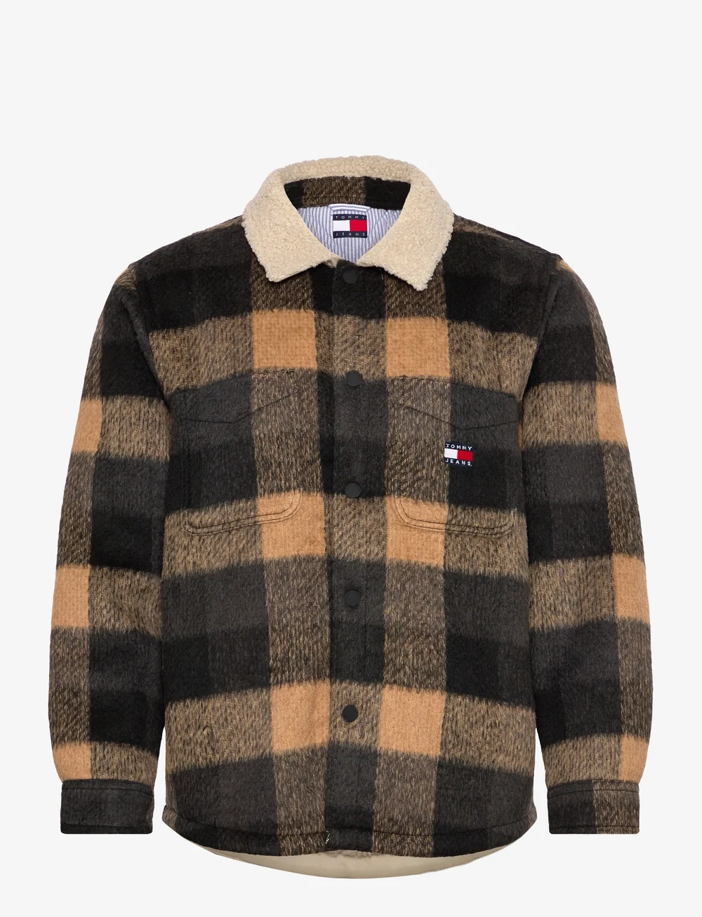 Tommy Jeans - TJM CHECK TEDDY OVERSHIRT EXT - høstjakker - black / buffalo check - 1