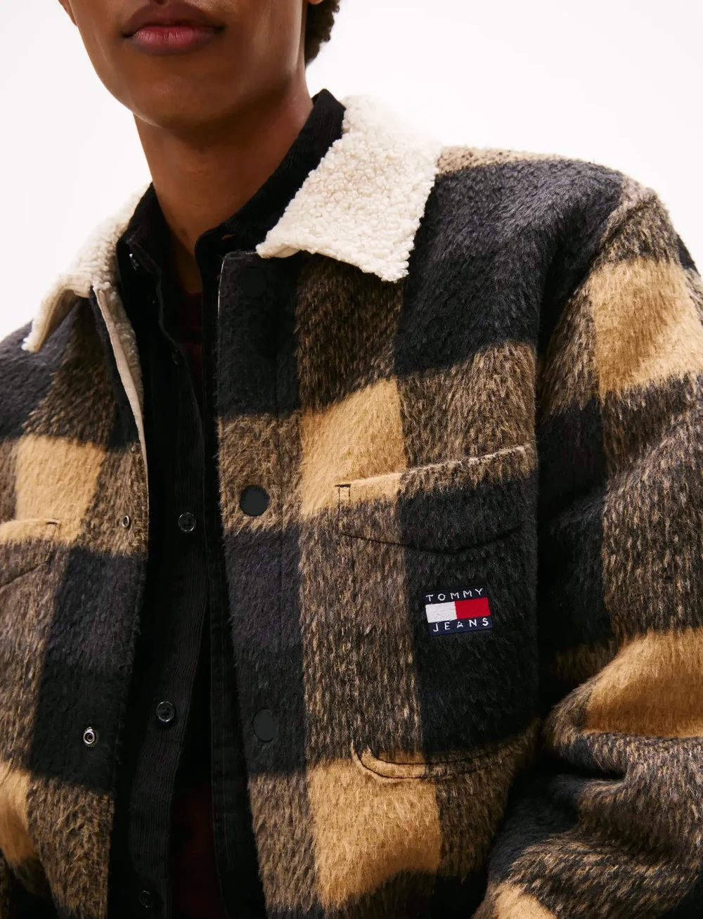 Tommy Jeans - TJM CHECK TEDDY OVERSHIRT EXT - høstjakker - black / buffalo check - 5