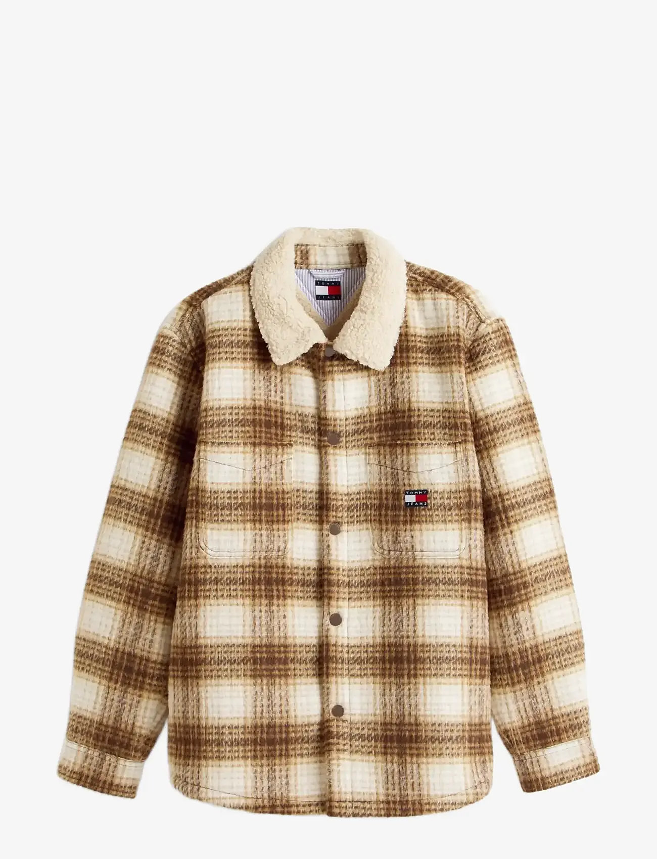 Tommy Jeans - TJM CHECK TEDDY OVERSHIRT EXT - vårjackor - black walnut check - 1