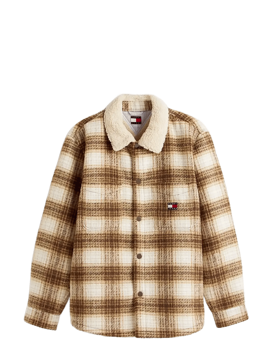 Tommy Jeans - TJM CHECK TEDDY OVERSHIRT EXT - fall jackets - black walnut check - 1