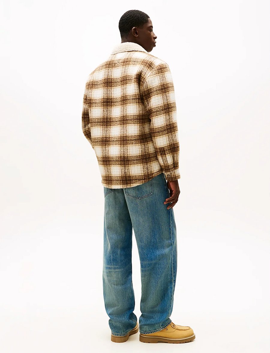 Tommy Jeans - TJM CHECK TEDDY OVERSHIRT EXT - fall jackets - black walnut check - 3