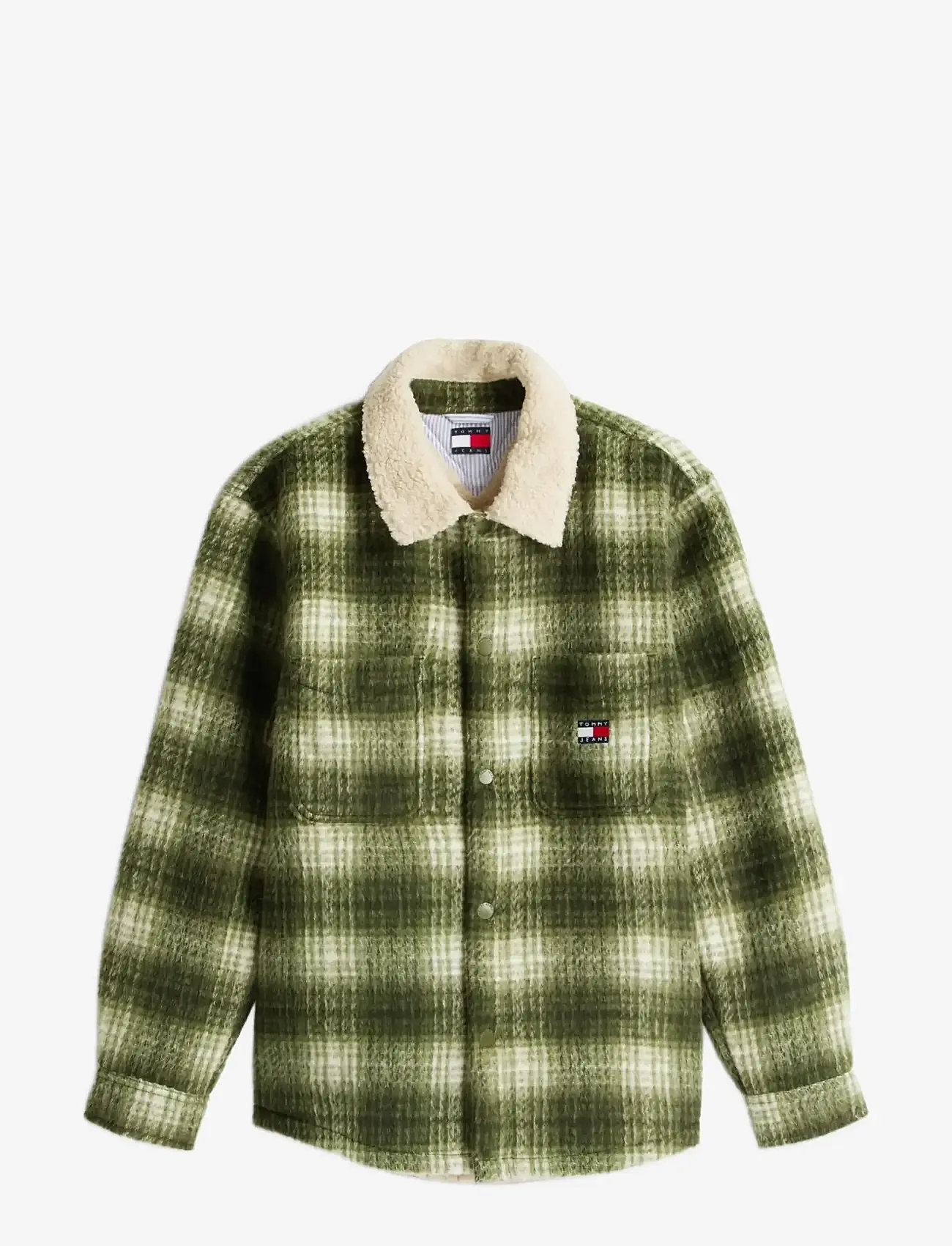 Tommy Jeans - TJM CHECK TEDDY OVERSHIRT EXT - herbstjacken - dark greenery check - 1