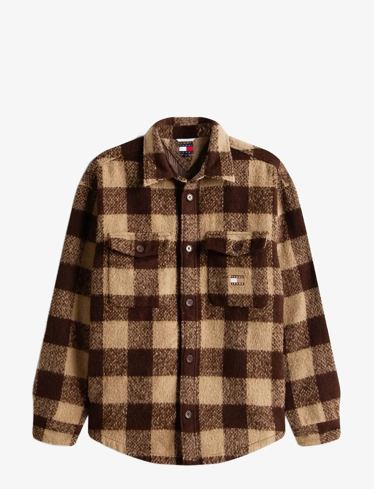 Tommy Jeans - TJM CHECK OVERSHIRT EXT - overshirts - rich brown / buffalo check - 1