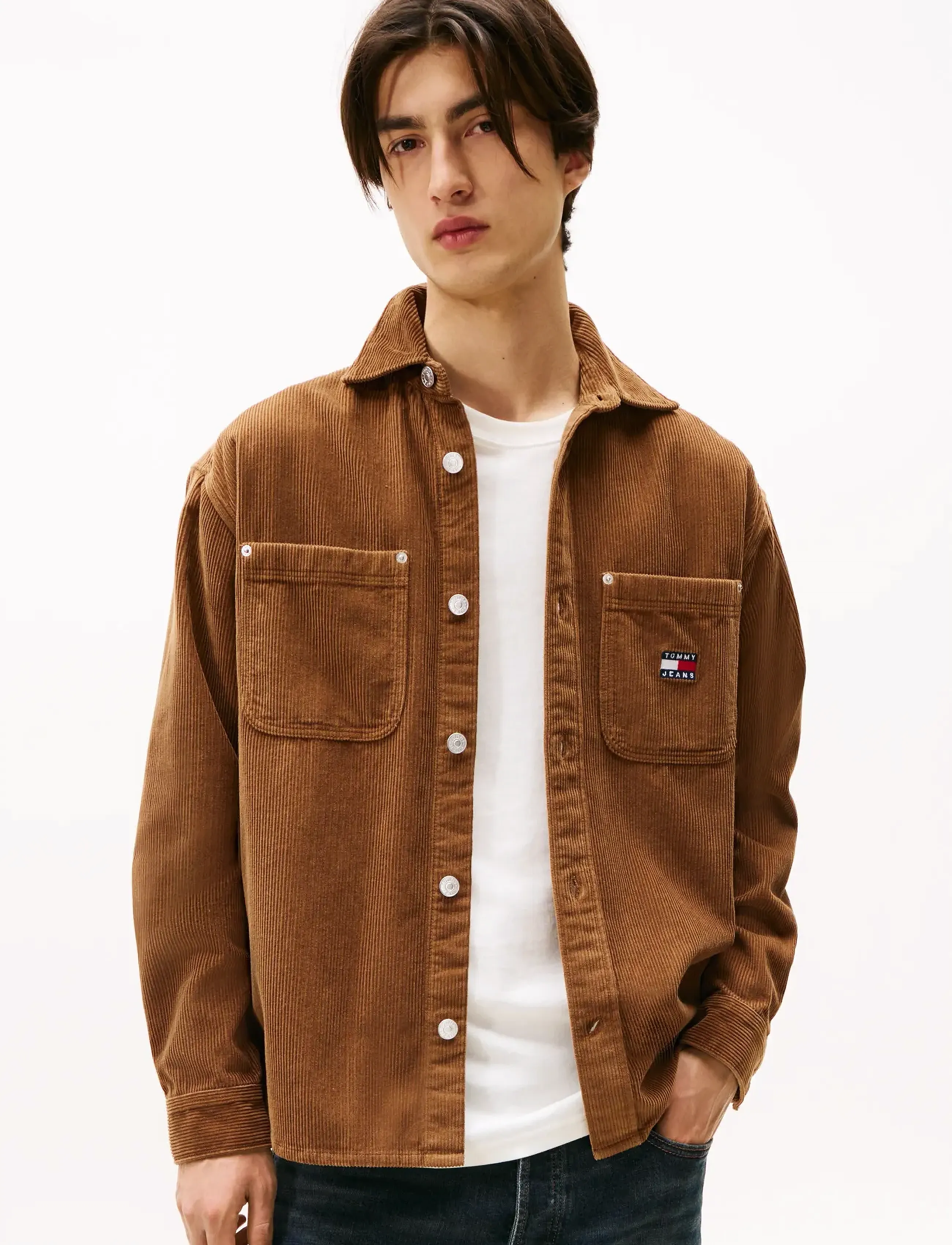 Tommy Jeans TJM RLX WASHED CORD SHIRT EXT - Deals - PECAN NUT / brown