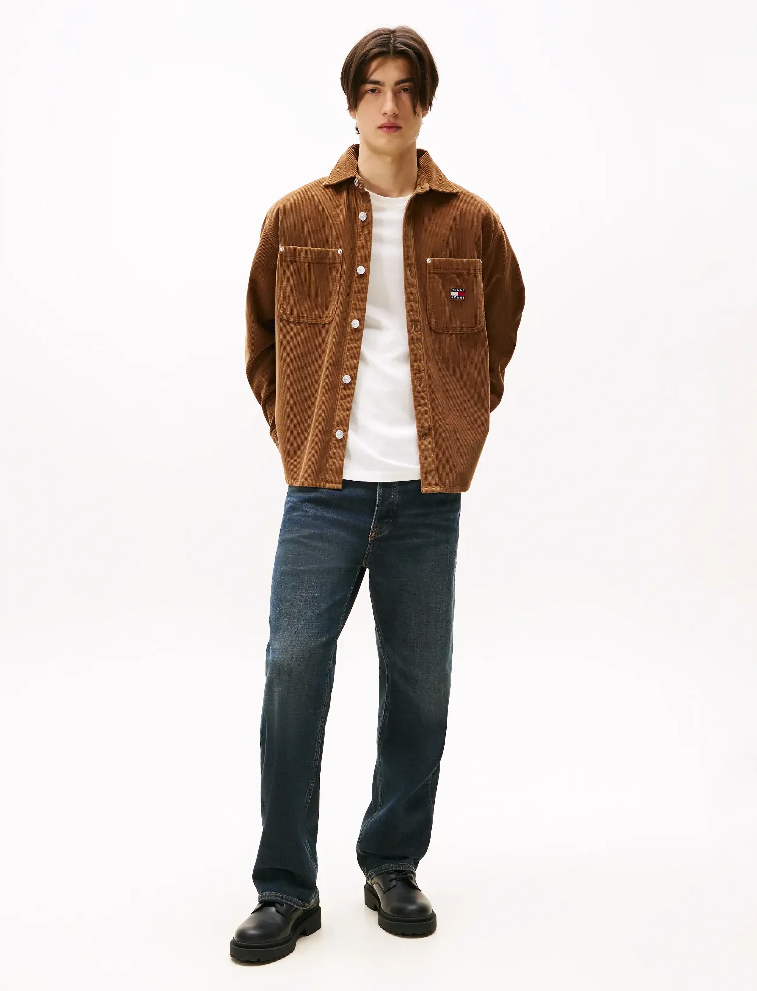 Tommy Jeans - TJM RLX WASHED CORD SHIRT EXT - vakosamettipaidat - pecan nut - 3