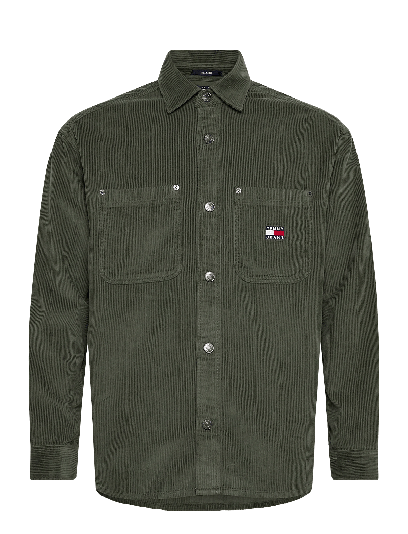 Tommy Jeans - TJM RLX WASHED CORD SHIRT EXT - velvet särgid - pewter green - 1