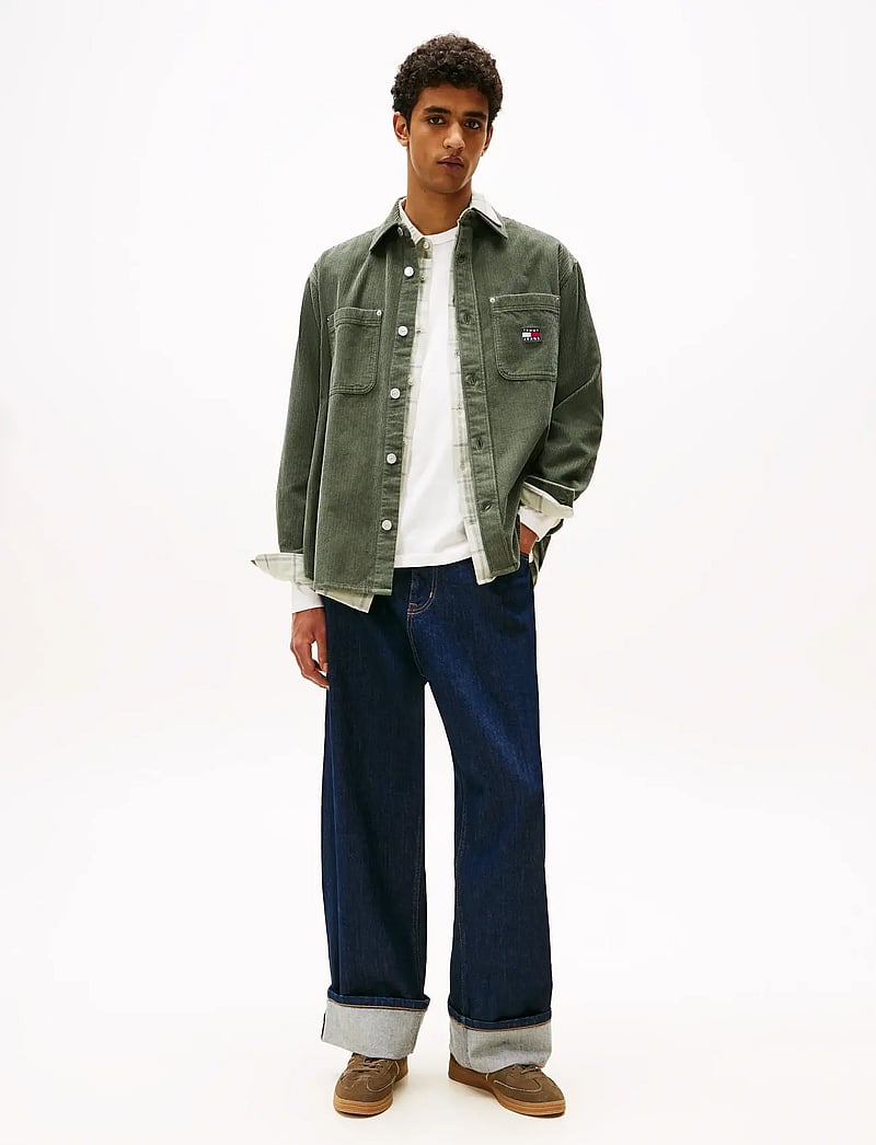 Tommy Jeans - TJM RLX WASHED CORD SHIRT EXT - velvet särgid - pewter green - 3