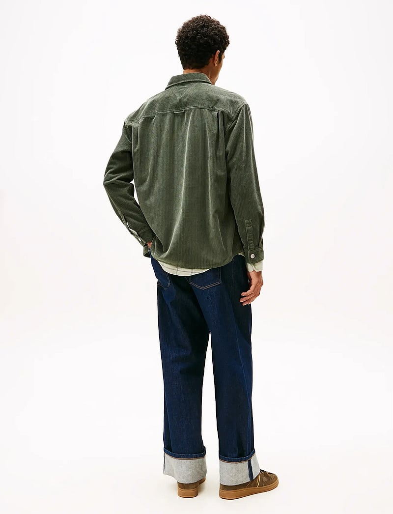 Tommy Jeans - TJM RLX WASHED CORD SHIRT EXT - velvet särgid - pewter green - 4