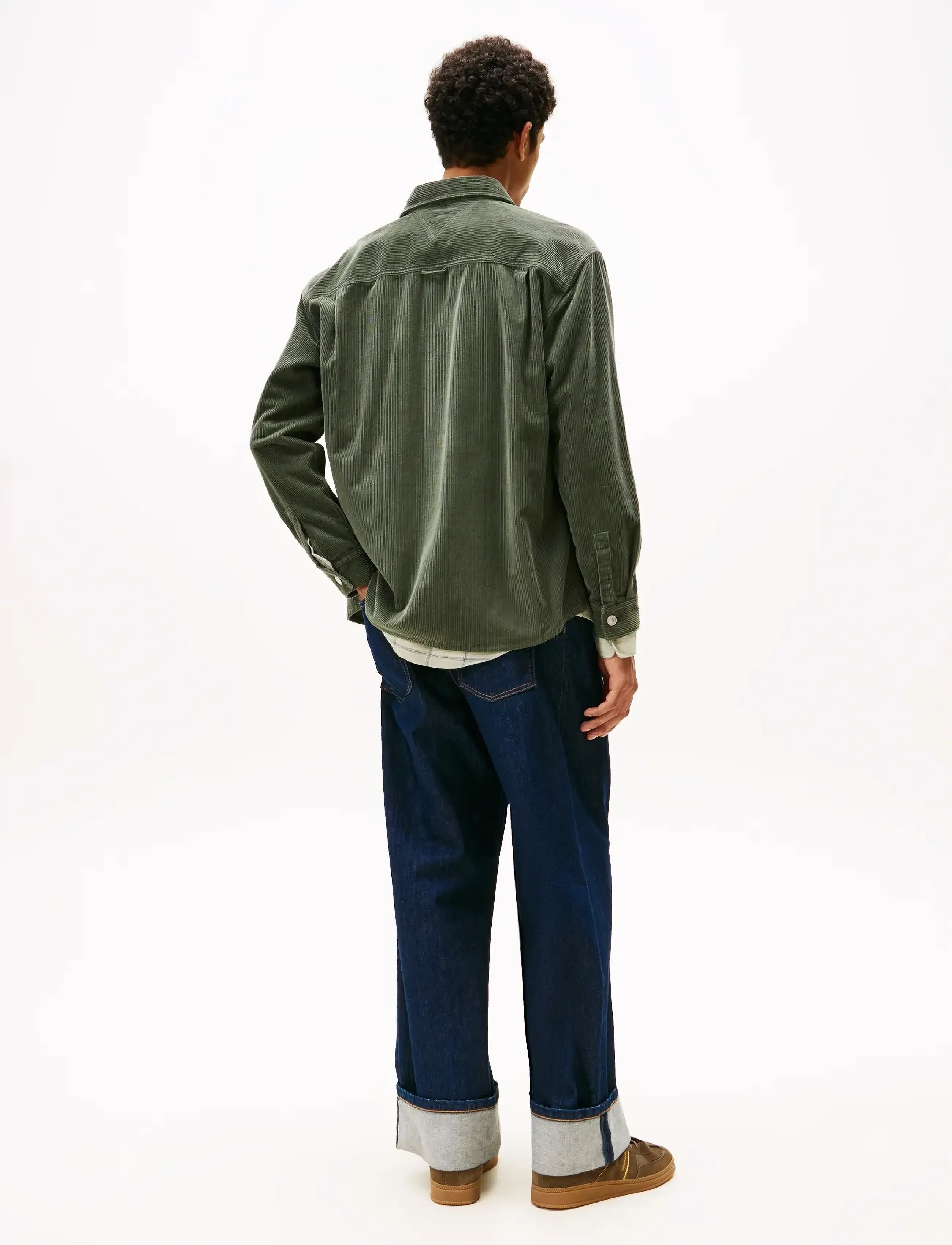 Tommy Jeans - TJM RLX WASHED CORD SHIRT EXT - mænd - pewter green - 4