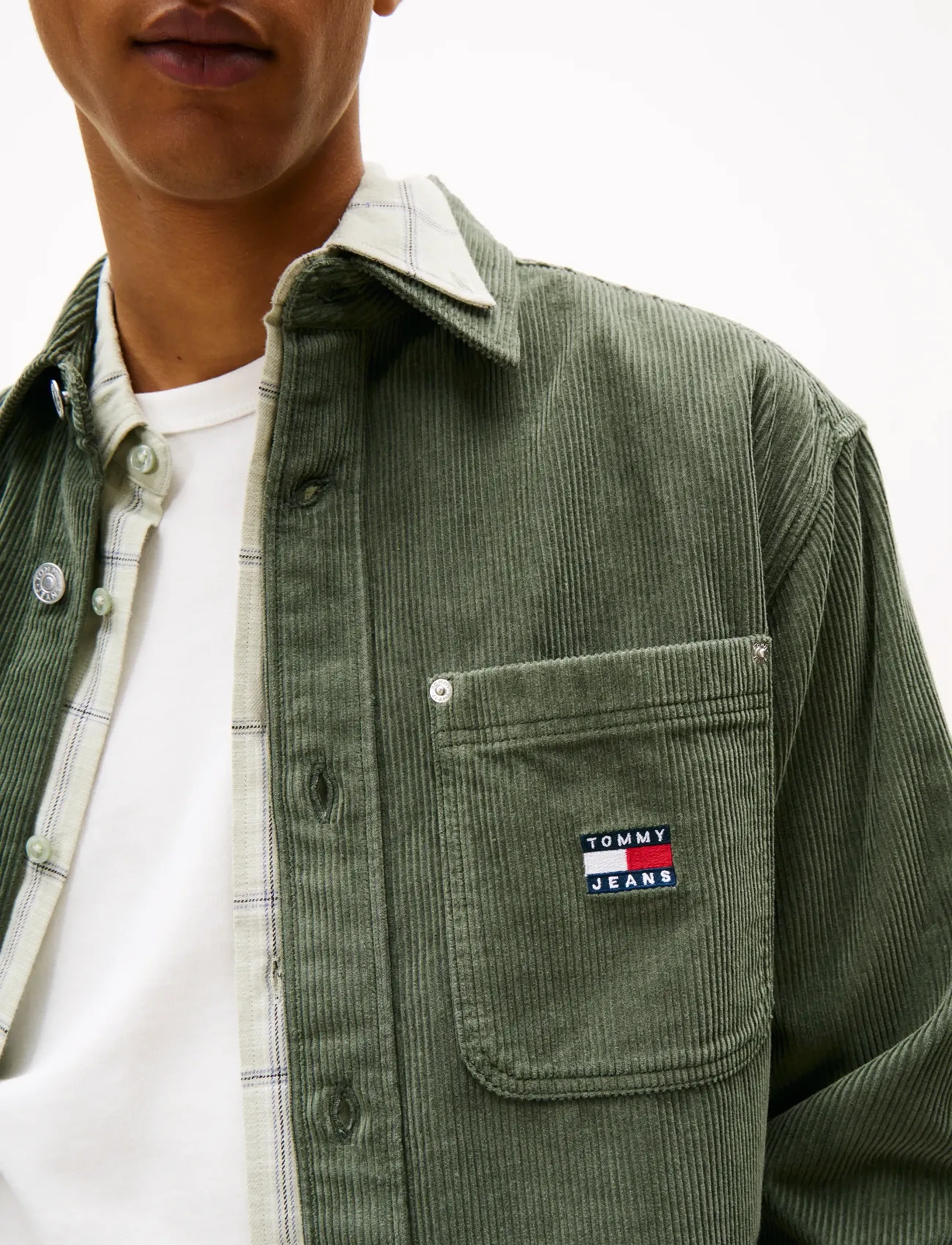 Tommy Jeans - TJM RLX WASHED CORD SHIRT EXT - mænd - pewter green - 5