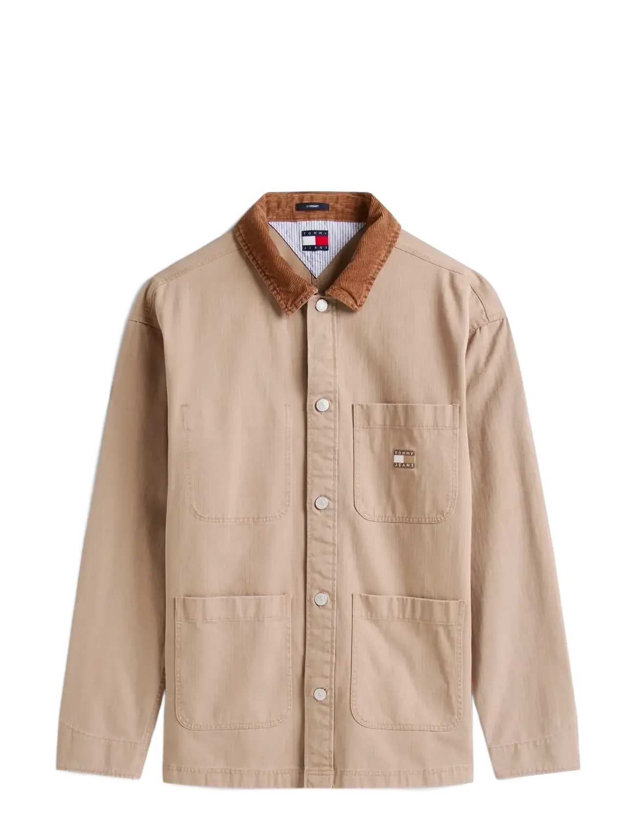 Tommy Jeans TJM WORKWEAR CORD CLLR OVERSHIRT - Tunna jackor - COASTAL TAUPE / beige