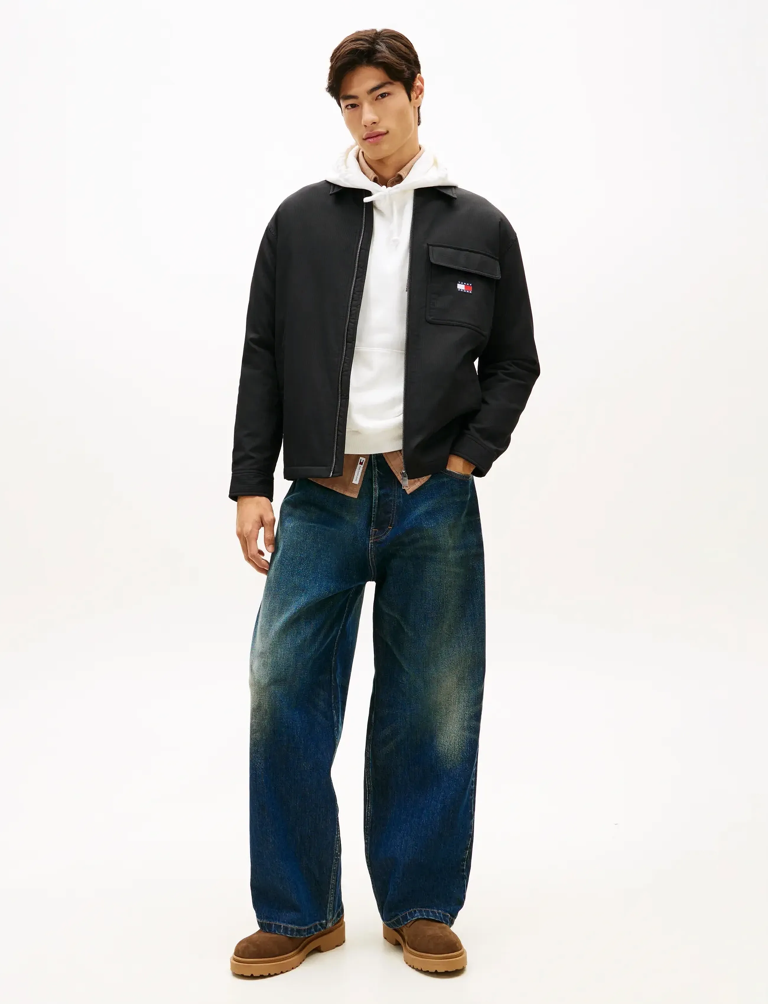 Tommy Jeans - TJM PADDED TECH CORD OVERSHIRT - spring jackets - black - 2