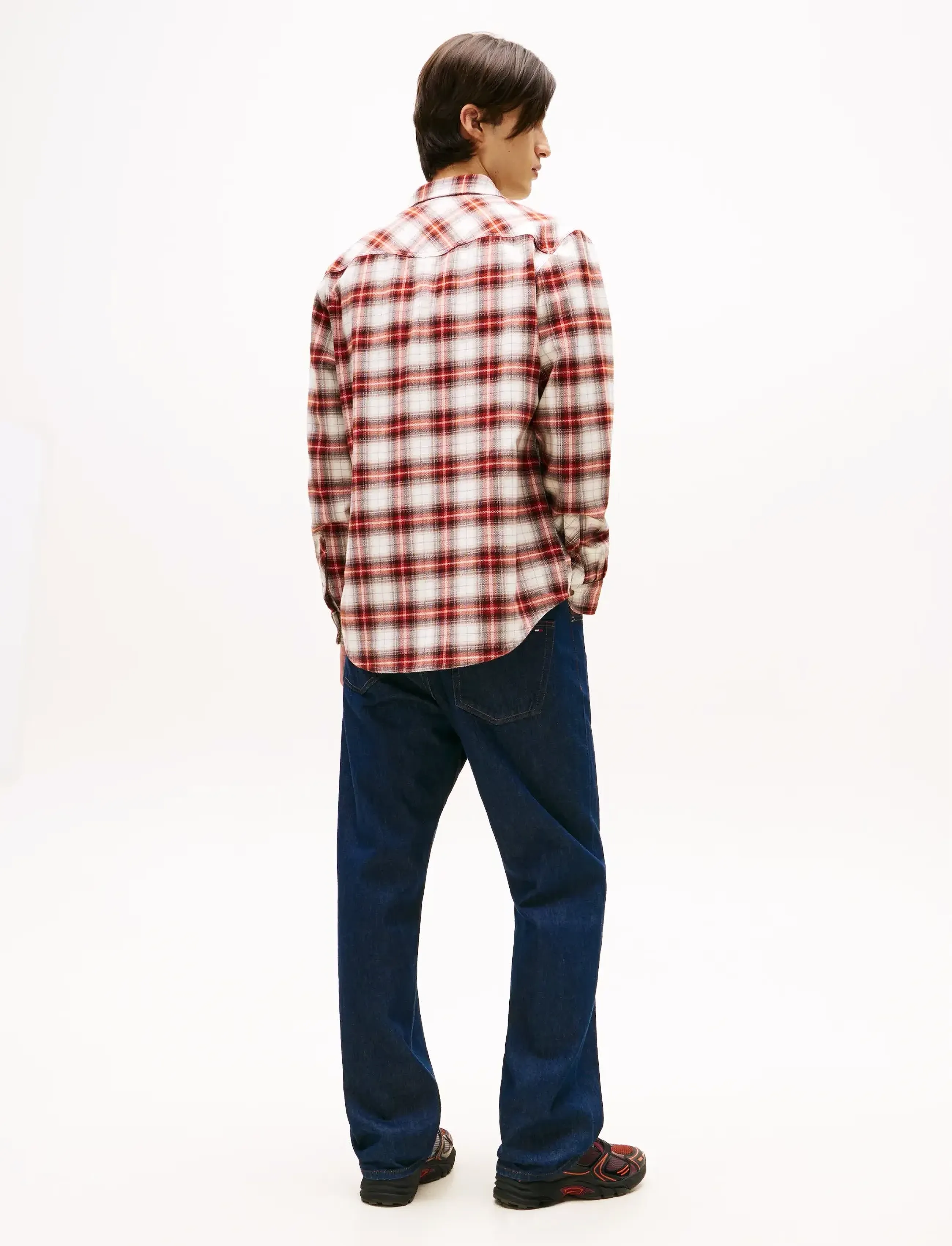 Tommy Jeans - TJM REG WSTRN FLANNEL CHCK SHIRT - flanell-hemden - voyager orange   shadow check - 4