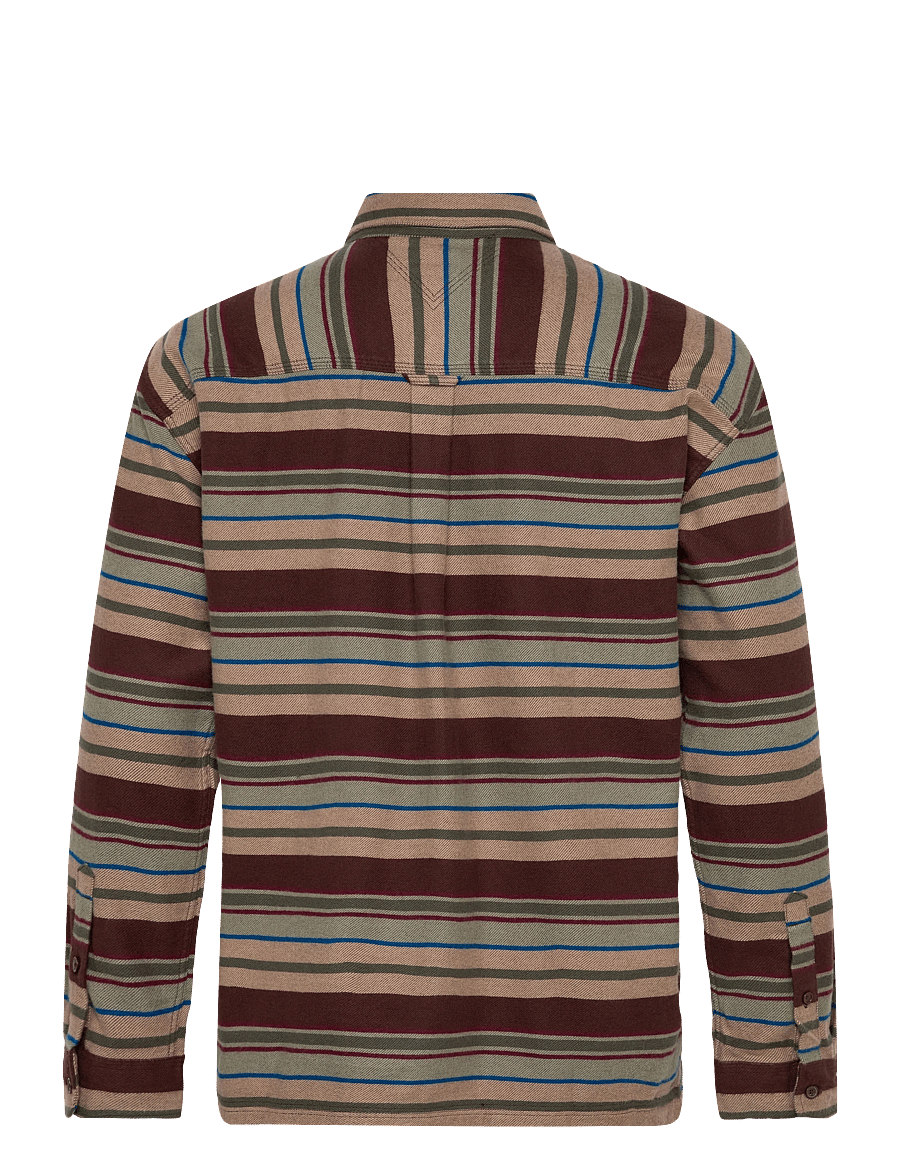 Tommy Jeans - TJM UTILITY FLANNEL OVERSHIRT - flanellsärgid - rich brown / horizontal stripes - 2